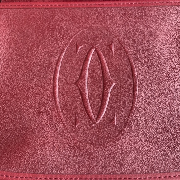 Cartier Vintage Must de Cartier Red Burgundy Crocodile Leather Bag. - Picture 11 of 17